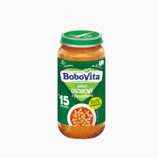 BoboVita Hydinový guláš so šampiňónmi, po 15m, 250g