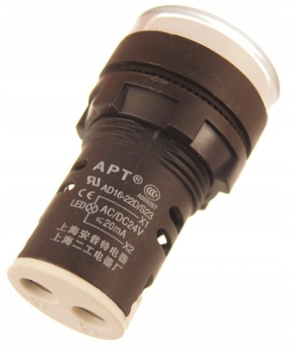 Kontrolka napájania 22mm 24V biela