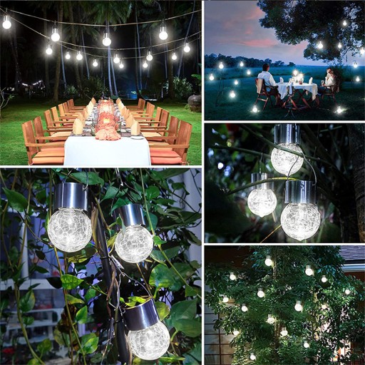 Záhradná lampa SOLAR LED LAMPIÓN Sklenená guľa