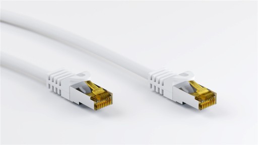 CAT6A S/FTP (PiMF) sieťový kábel s CAT7 biely 3 m