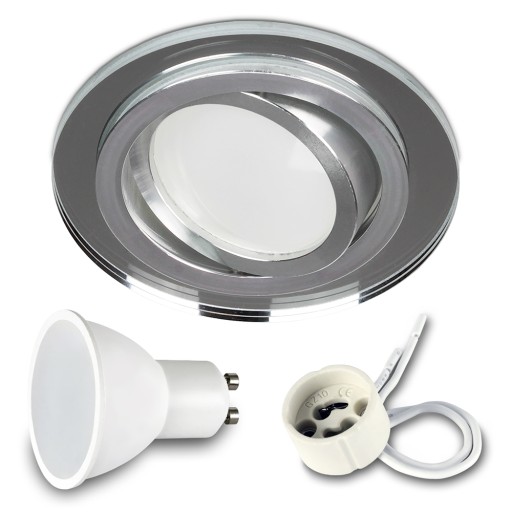 SET POHYBLIVÉ okrúhle sklenené svietidlo + LED GU10 7W