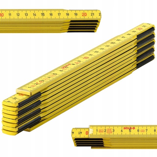 Skladací krajčírsky meter 200 cm, vyrobený z dreva, Sola HG 2/10