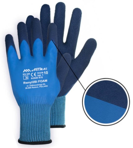 Latexové pracovné rukavice RWNYL 2 BI FOAM, veľkosť 10-XL