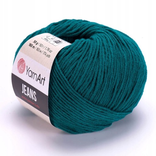 YarnArt Jeans 63 Morská priadza 50g/160m BAVLNA AKRYL NA HÁČKOVANIE