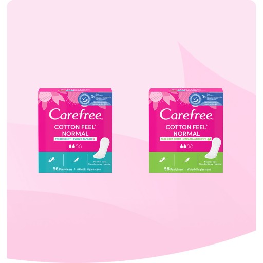CAREFREE Cotton Feel Normal slipové vložky s vôňou aloe 56 ks