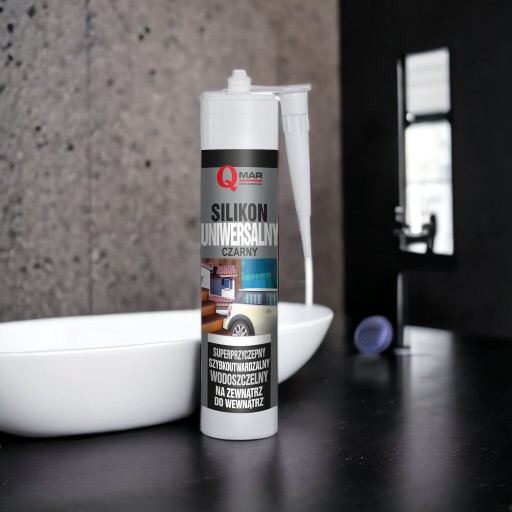UNIVERZÁLNY silikónový ČIERNY stavebný tmel 300 ml QMAR