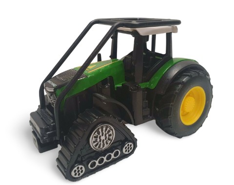 TRAKTOR S KOLEJAMI ZELENÝ 9CM 1:80 E1119 EMAJ