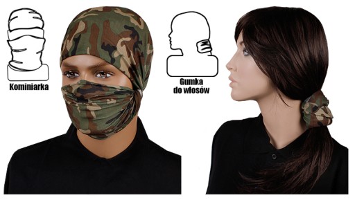 Multifunkčná ochranná šatka Mil-Tec woodland camo bandana