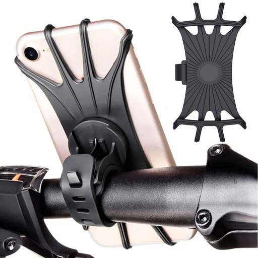 SILNÝ GUMOVÝ DRŽIAK NA BICYKEL PRE SMARTFÓN OTOČNÝ MOTOR O 360°
