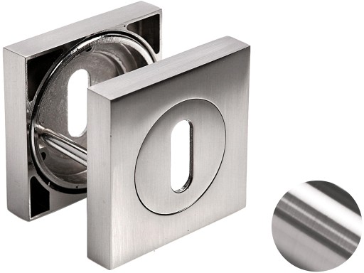QUBIK ROZETA na dvere KĽÚČ, NIKEL, INOX OCEL