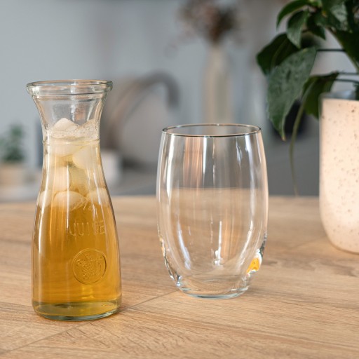 SKLENENÁ KARAFA NA VODU SKLENENÁ DŽVNA 250ml SADA LIMONÁDOVÝCH NÁPOJOV 2 ks.