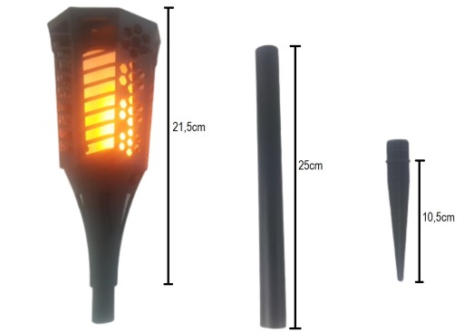LED SOLÁRNE SVIETKO 57CM ZÁHRADNÁ SOLARNÁ LAMPA S EFEKTOM PLAMEŇA