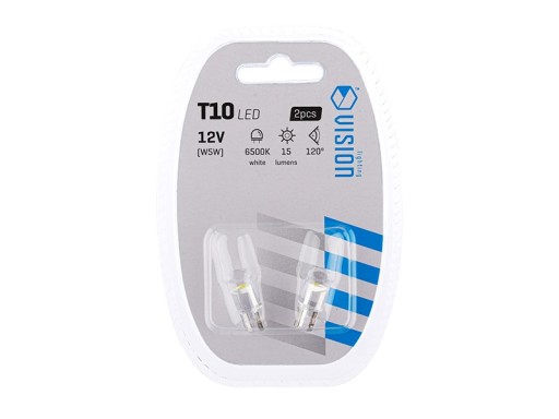 LED ŽIAROVKA W5W 12V 1XF10 CELOSKLENÁ 2 KS. BIELE PARKOVACIE SVETLO