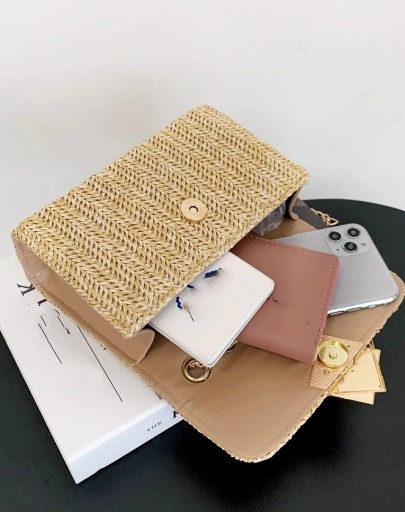 Slamená boho taška do košíka cez rameno