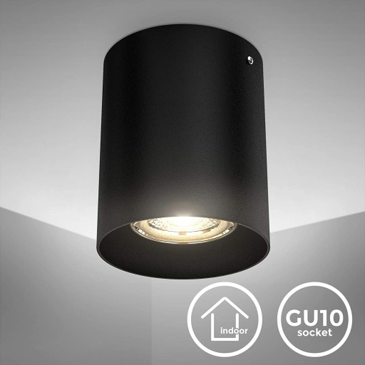 STROPNÉ SVIETIDLO - okrúhle - TRUBOVÉ - ČIERNA - PRE LED GU10 - OBÝVAČKA - KUCHYŇA