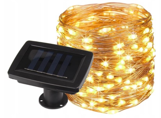 SOLAR GARLAND záhradné 100 LED drôtené svietidlá