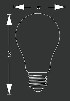 LED FILAMENT žiarovka A60 E27 6W 48W TEPLÁ - FIBRAM