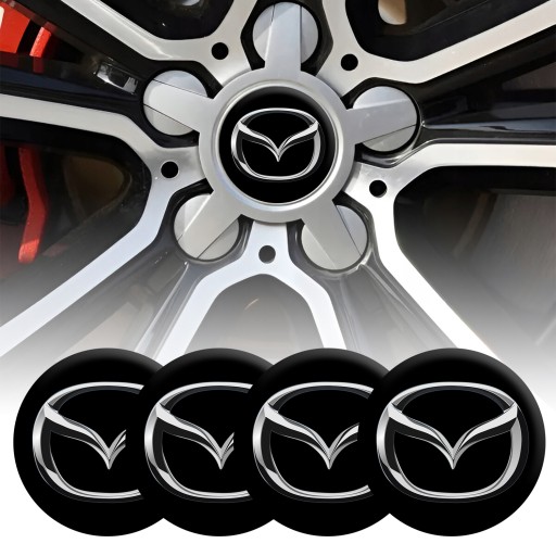 4 Emblémy Ráfik Stredy Náboje Kolesá MAZDA TOP SET 56mm