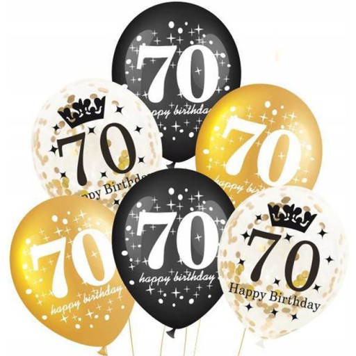 Balón fóliový číslo 70 narodeniny ZLATÁ párty VEĽKÉ ozdoby HEL 100cm