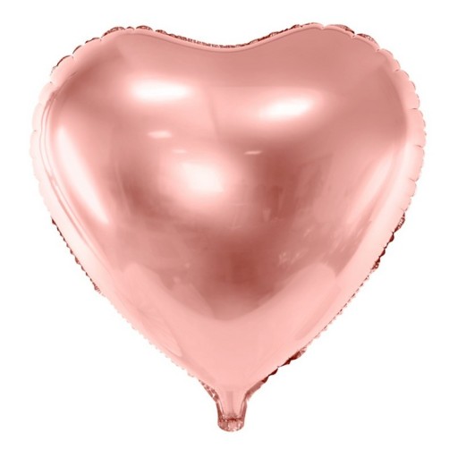 SRDCE FÓLIOVÝ BALÓN 45CM ROZGOLD SVADOBNÝ