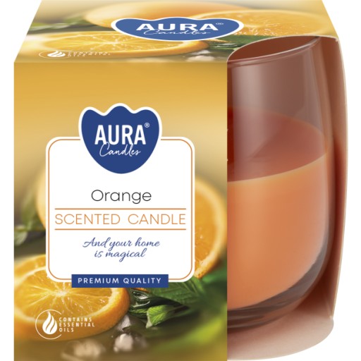 Vonná sviečka BISPOL Aura 24H ORANGE v skle