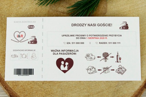 Svadobné oznámenia svadobné ŽELEZNIČNÝ LÍSTOK