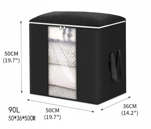 Veľký Box Organizér na posteľnú bielizeň, oblečenie, tašku, deku, XL, pevný do šatníka