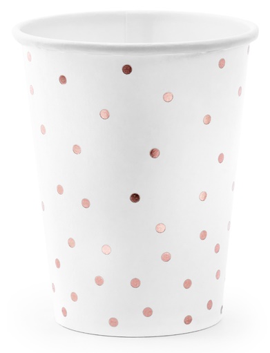 Biele poháre s bodkami Narodeninové 260 ml 6 ks.