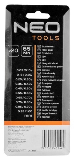 Spáromer 20 lopatiek 0,05-1,0mm NEO 11-191
