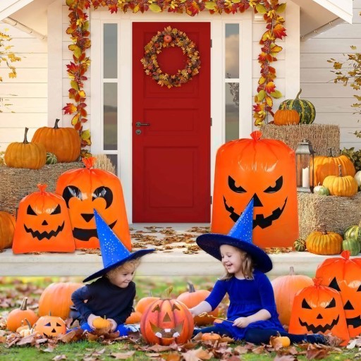 LISTOVÉ TAŠKY Tekvice HALLOWEENSKÉ DEKORÁCIE 3 ks