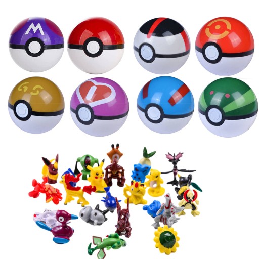Pokemon Pokeball Set + Figúrka Rôzne typy Prekvapenie pre deti