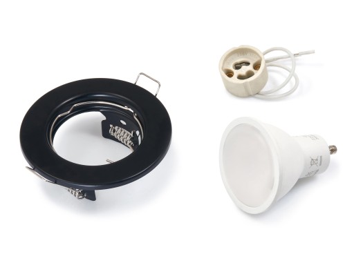 SET ČIERNE HALOGÉNOVÉ SVIETIDLÁ + LED 4W + GU10