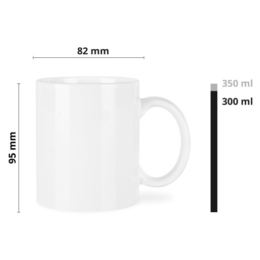 Hrnček Rita 300 ml Biely hrnček s uškom na kávu a čaj