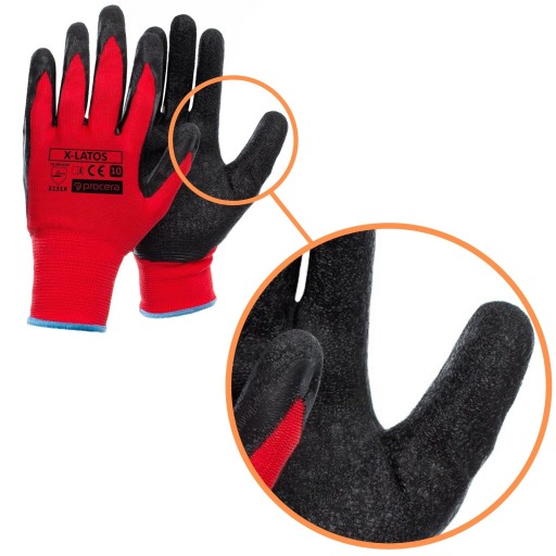 Pracovné rukavice ochranné rukavice RIPPED LATEX STRONG GRIP veľkosť 8 M