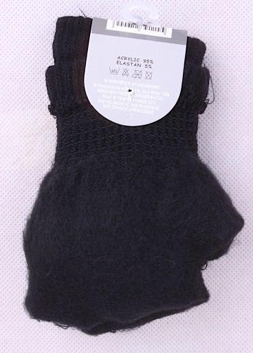 Pánske zimné rukavice, teplé, AKRYL, čierne, 25 cm