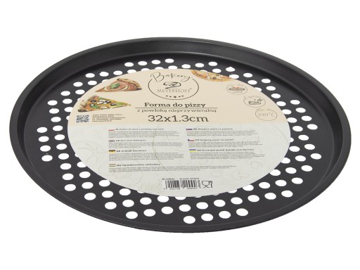 FORMA plech na pečenie, plech na pizzu, 32 cm, čierny