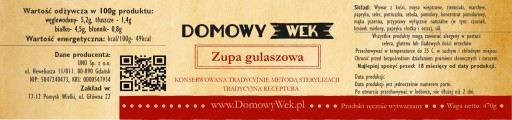 Hotové jedlo GULÁŠOVÁ POLIEVKA Domowy Wek dóza 470g