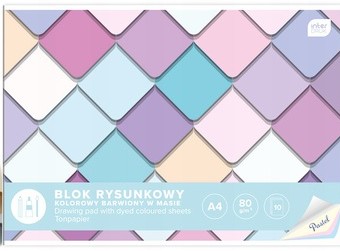 FAREBNÝ BLOK NA KRESLENIE. A4 10 listov 80G PASTEL
