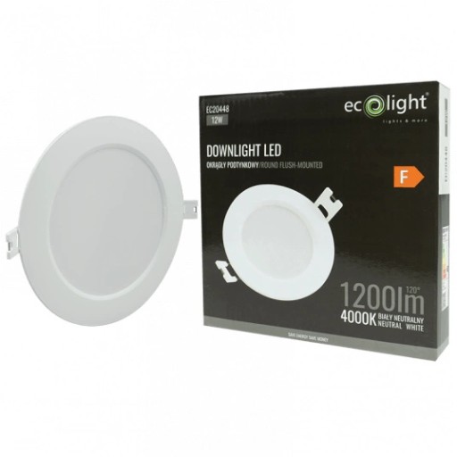 LED svietidlo zapustené zapustené okrúhle okrúhle očko 12W 4000K neutrálne