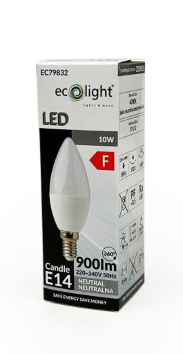 E14 LED ŽIAROVKA NA SVIEČKU 10W 4000K ECO LIGHT SVIEČKA NEUTRÁLNA FARBA