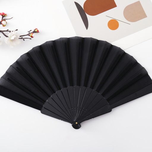 ŠPANIELSKY VENTILÁTOR ČIERNY SKLADACÍ VENTILÁTOR JAPONSKÉHO TANCE VEĽKÝ DARČEK FLAMENCO
