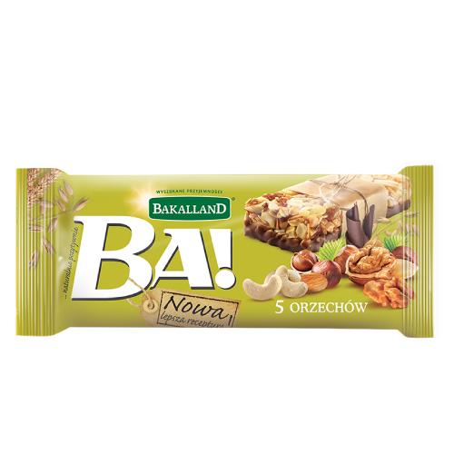 BAKALLAND BA! Tyčinka 5 orechov, 40 g
