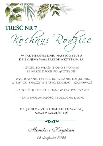 Vďaka svadobným rodičom