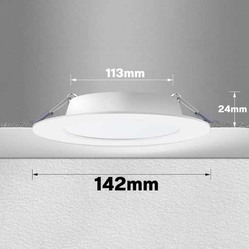 LED panelové zapustené stropné svietidlo 12W okrúhle biele