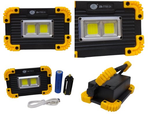BEZDRÔTOVÁ DIELENSKÁ HALOGÉNOVÁ LED COB LAMPA 350W 400LM BATÉRIA