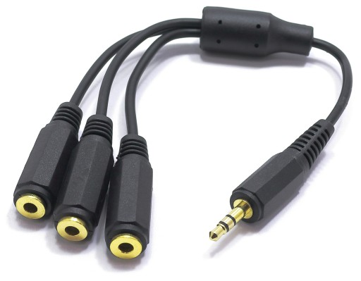 ADAPTÉR AUX SPLITTER JACK ZÁSTRČKA 3,5 STEREO 3X JACK ZÁSUVKA VITALCO JR18