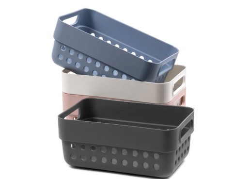 ORGANIZER nádoba na košík KOŠÍK 5x7,5x11,5 plast ŠEDÁ 350ml