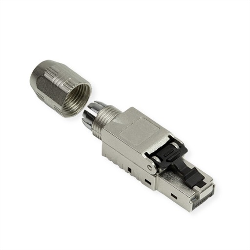 RJ-45 Cat.6A STP poľná zástrčka, strieborná