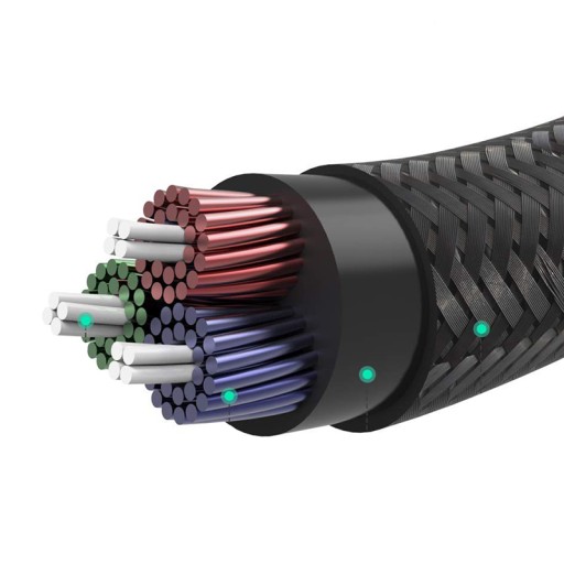 MINI JACK AUDIOVÝ KÁBEL 3,5 MM AUX DLHÝ PEVNÝ VYZTUŽENÝ NYLONOVÝ KÁBEL 1 m