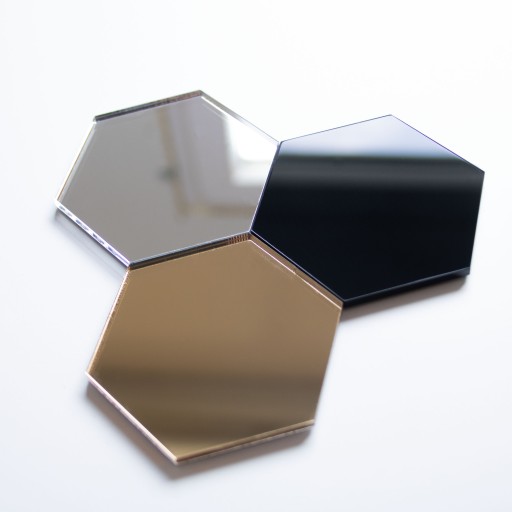 Nalepovacie zrkadlá na stenu Hex FOR DIY 3D ART